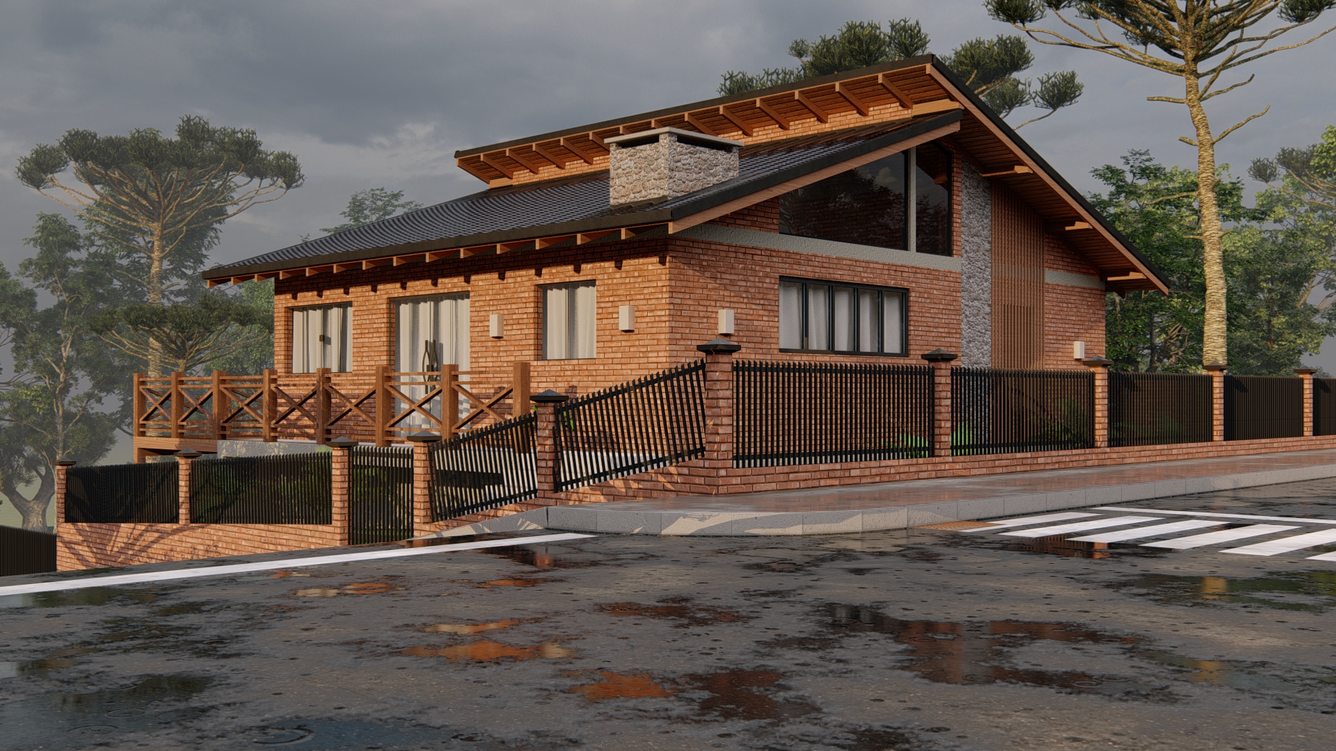 Projeto de Casa com Tijolo à Vista em Mafra SC